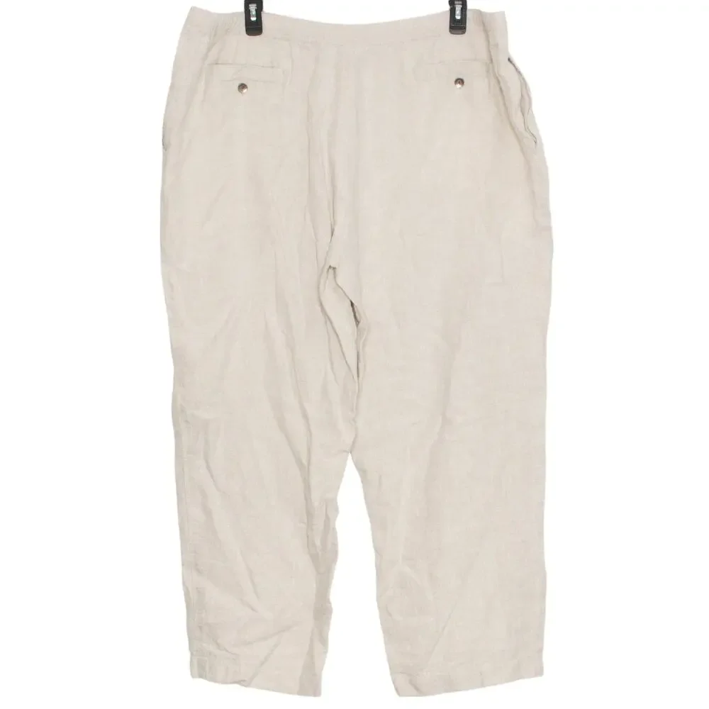 Axis Mens Pants 100% Linen Drawstring Lagenlook Minimalist Tan Size 3XB FG